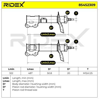 Amortyzator RIDEX 854S2309 854S2309 - foto 7