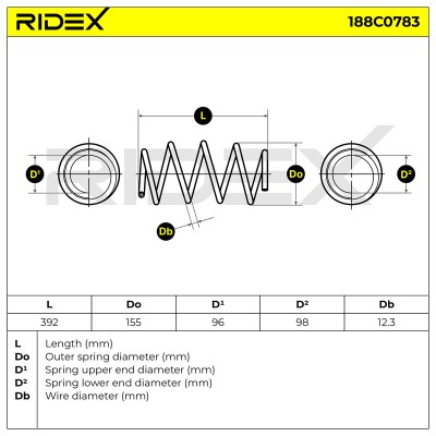 Sprężyna Zawieszenia RIDEX 188C0783 188C0783 - foto 6