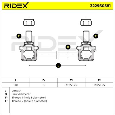 Łącznik Stabilizatora RIDEX 3229S0581 3229S0581 - foto 6