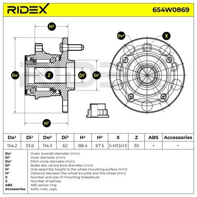 Łożysko Koła RIDEX 654W0869 654W0869 - foto 5
