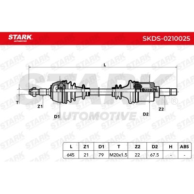 Półoś Napędowa Stark SKDS-0210025 SKDS-0210025 - foto 3