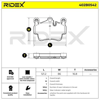 Klocki hamulcowe RIDEX 402B0542 402B0542 - foto 7