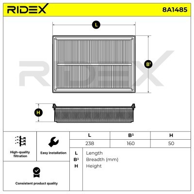 Filtr Powietrza RIDEX 8A1485 8A1485 - foto 6