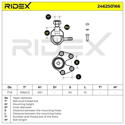 Sworzeń wahacza RIDEX 2462S0166 2462S0166 - foto 5