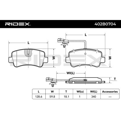 Klocki hamulcowe RIDEX 402B0704 402B0704 - foto 4