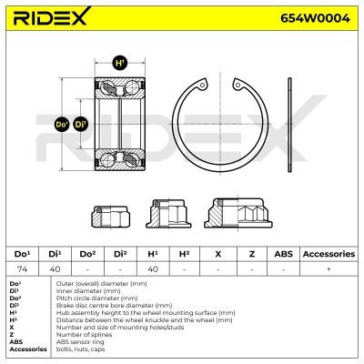 Łożysko Koła RIDEX 654W0004 654W0004 - foto 4