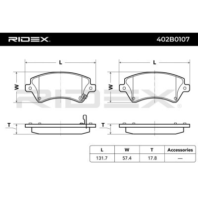 Klocki hamulcowe RIDEX 402B0107 402B0107 - foto 3