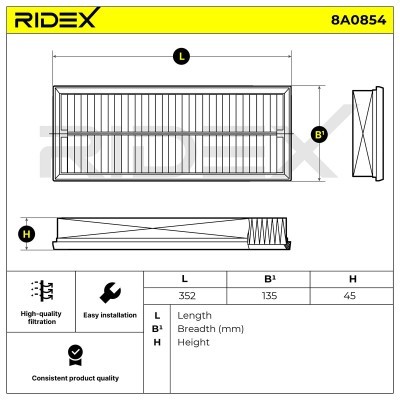 Filtr Powietrza RIDEX 8A0854 8A0854 - foto 6