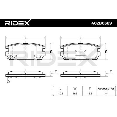 Klocki hamulcowe RIDEX 402B0389 402B0389 - foto 7