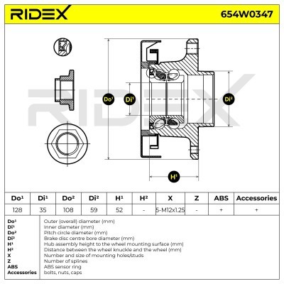 Łożysko Koła RIDEX 654W0347 654W0347 - foto 3