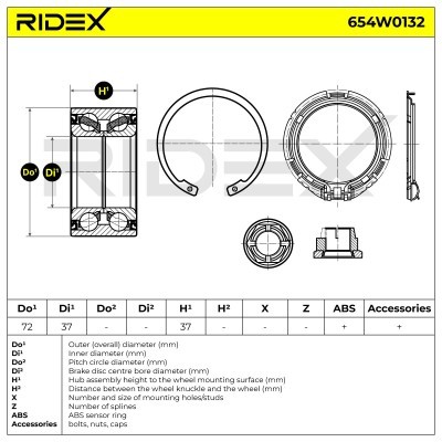 Łożysko Koła RIDEX 654W0132 654W0132 - foto 5