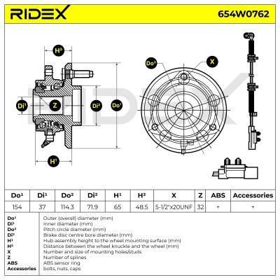 Łożysko Koła RIDEX 654W0762 654W0762 - foto 5