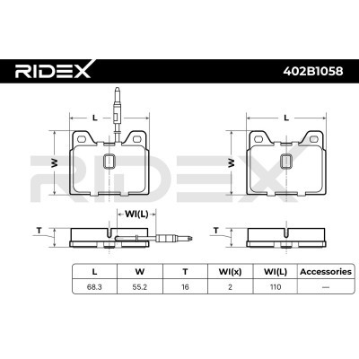 Klocki hamulcowe RIDEX 402B1058 402B1058 - foto 6