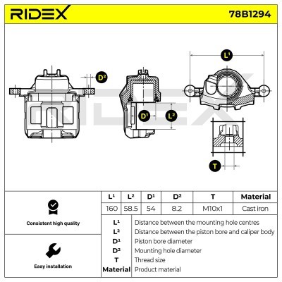 Zacisk Hamulcowy RIDEX 78B1294 78B1294 - foto 6
