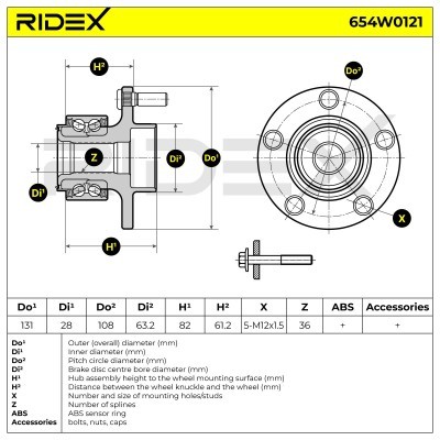 Łożysko Koła RIDEX 654W0121 654W0121 - foto 6