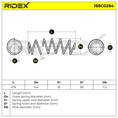 Sprężyna Zawieszenia RIDEX 188C0284 188C0284 - foto 4