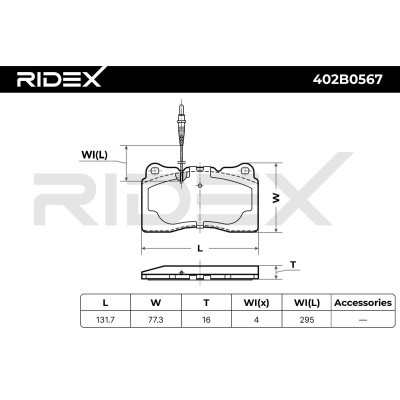 Klocki hamulcowe RIDEX 402B0567 402B0567 - foto 6