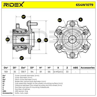 Łożysko Koła RIDEX 654W1079 654W1079 - foto 5