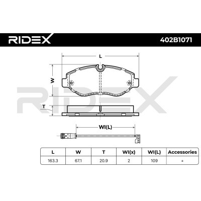 Klocki hamulcowe RIDEX 402B1071 402B1071 - foto 7