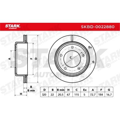 Tarcza hamulcowa Stark SKBD-0022880 SKBD-0022880 - foto 4