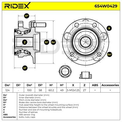 Łożysko Koła RIDEX 654W0429 654W0429 - foto 3