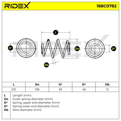 Sprężyna Zawieszenia RIDEX 188C0782 188C0782 - foto 6