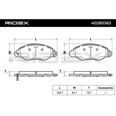 Klocki hamulcowe RIDEX 402B0363 402B0363 - foto 7