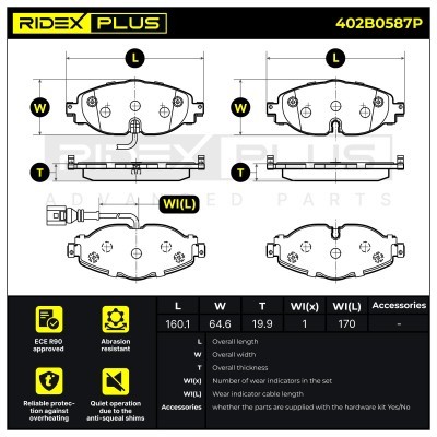 Klocki hamulcowe RIDEX 402B0587P 402B0587P - foto 2