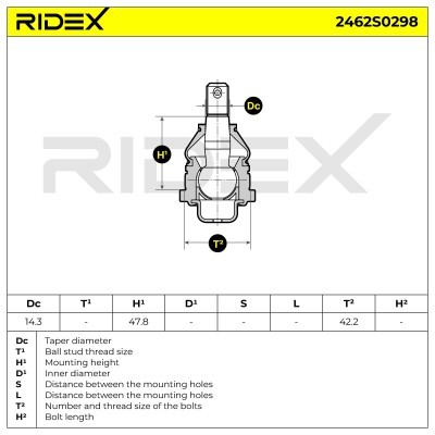 Sworzeń wahacza RIDEX 2462S0298 2462S0298 - foto 5