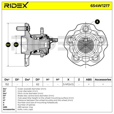 Łożysko Koła RIDEX 654W1217 654W1217 - foto 6