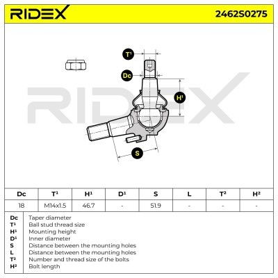 Sworzeń wahacza RIDEX 2462S0275 2462S0275 - foto 4