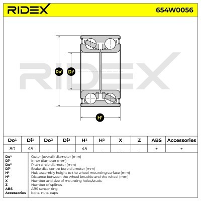Łożysko Koła RIDEX 654W0056 654W0056 - foto 2