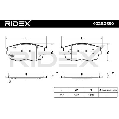 Klocki hamulcowe RIDEX 402B0650 402B0650 - foto 7