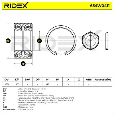 Łożysko Koła RIDEX 654W0411 654W0411 - foto 6