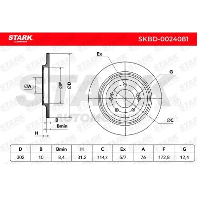 Tarcza hamulcowa Stark SKBD-0024081 SKBD-0024081 - foto 7
