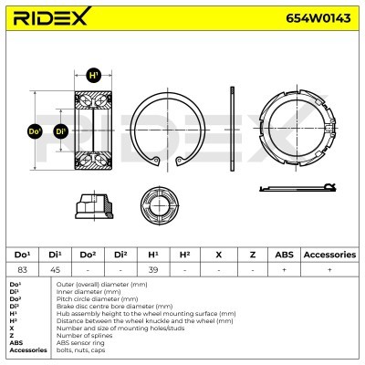 Łożysko Koła RIDEX 654W0143 654W0143 - foto 5