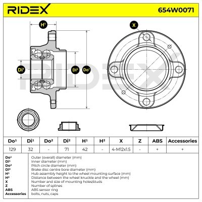 Łożysko Koła RIDEX 654W0071 654W0071 - foto 2