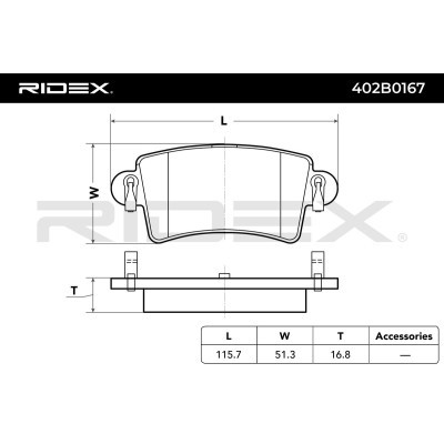 Klocki hamulcowe RIDEX 402B0167 402B0167 - foto 6