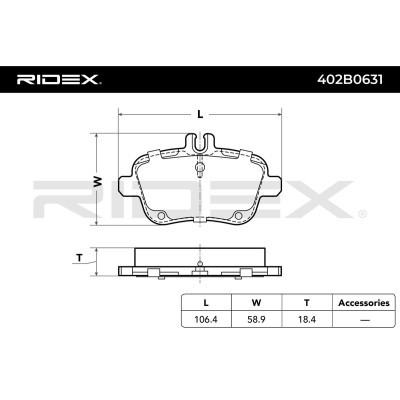 Klocki hamulcowe RIDEX 402B0631 402B0631 - foto 3