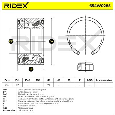 Łożysko Koła RIDEX 654W0285 654W0285 - foto 7