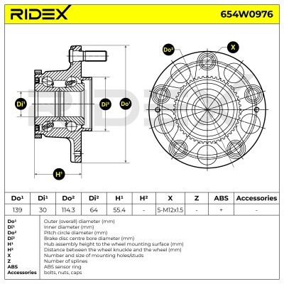 Łożysko Koła RIDEX 654W0976 654W0976 - foto 5