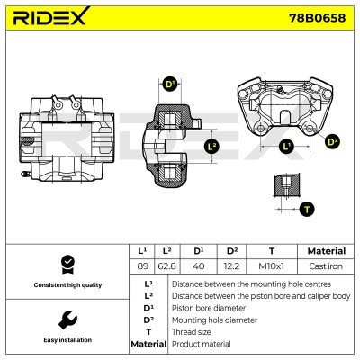 Zacisk Hamulcowy RIDEX 78B0658 78B0658 - foto 6