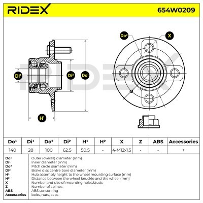 Łożysko Koła RIDEX 654W0209 654W0209 - foto 2