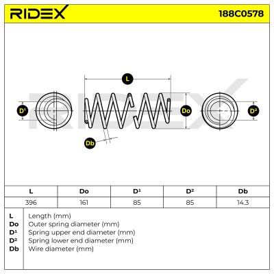 Sprężyna Zawieszenia RIDEX 188C0578 188C0578 - foto 5