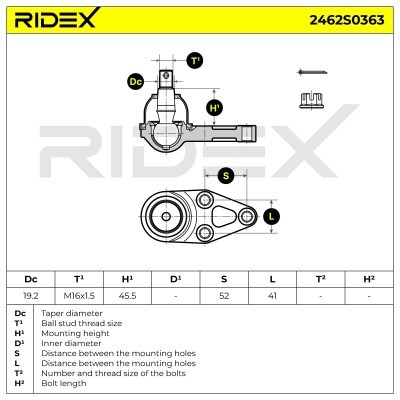 Sworzeń wahacza RIDEX 2462S0363 2462S0363 - foto 5