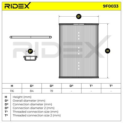 Filtr Paliwa RIDEX 9F0033 9F0033 - foto 5
