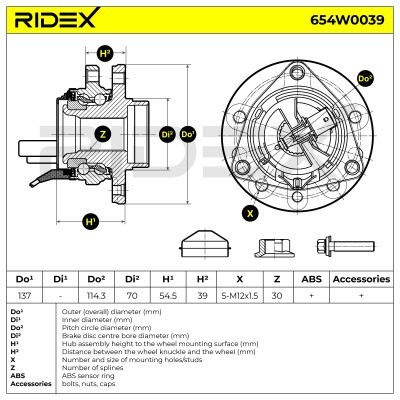 Łożysko Koła RIDEX 654W0039 654W0039 - foto 6