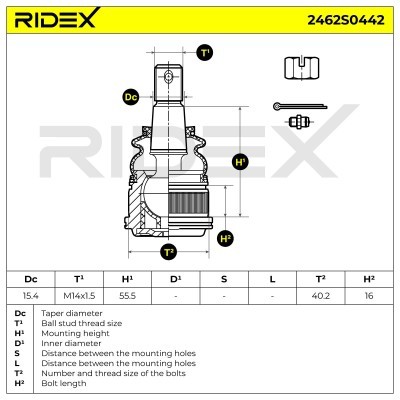 Sworzeń wahacza RIDEX 2462S0442 2462S0442 - foto 6