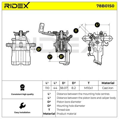 Zacisk Hamulcowy RIDEX 78B0150 78B0150 - foto 5