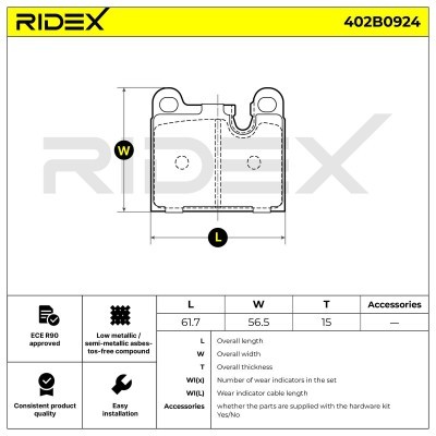Klocki hamulcowe RIDEX 402B0924 402B0924 - foto 7